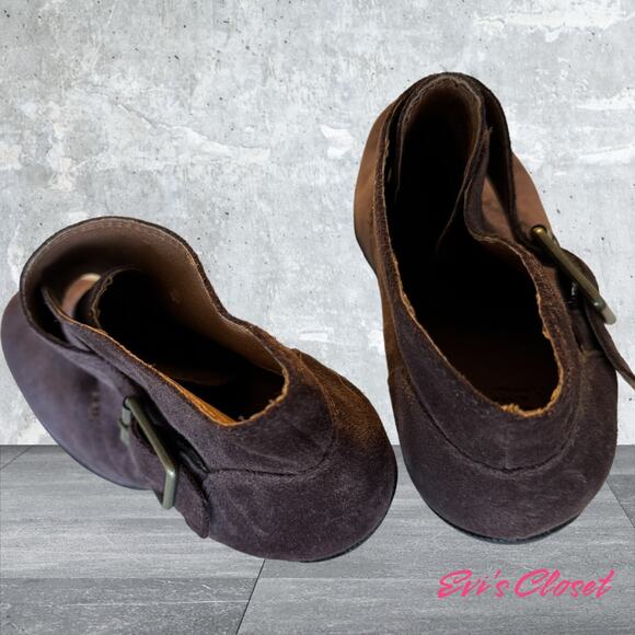 Lucky Brand Women's Ankle Boot Size 10 Slip On Brown Suede Round Toe Booties - Picture 13 of 14